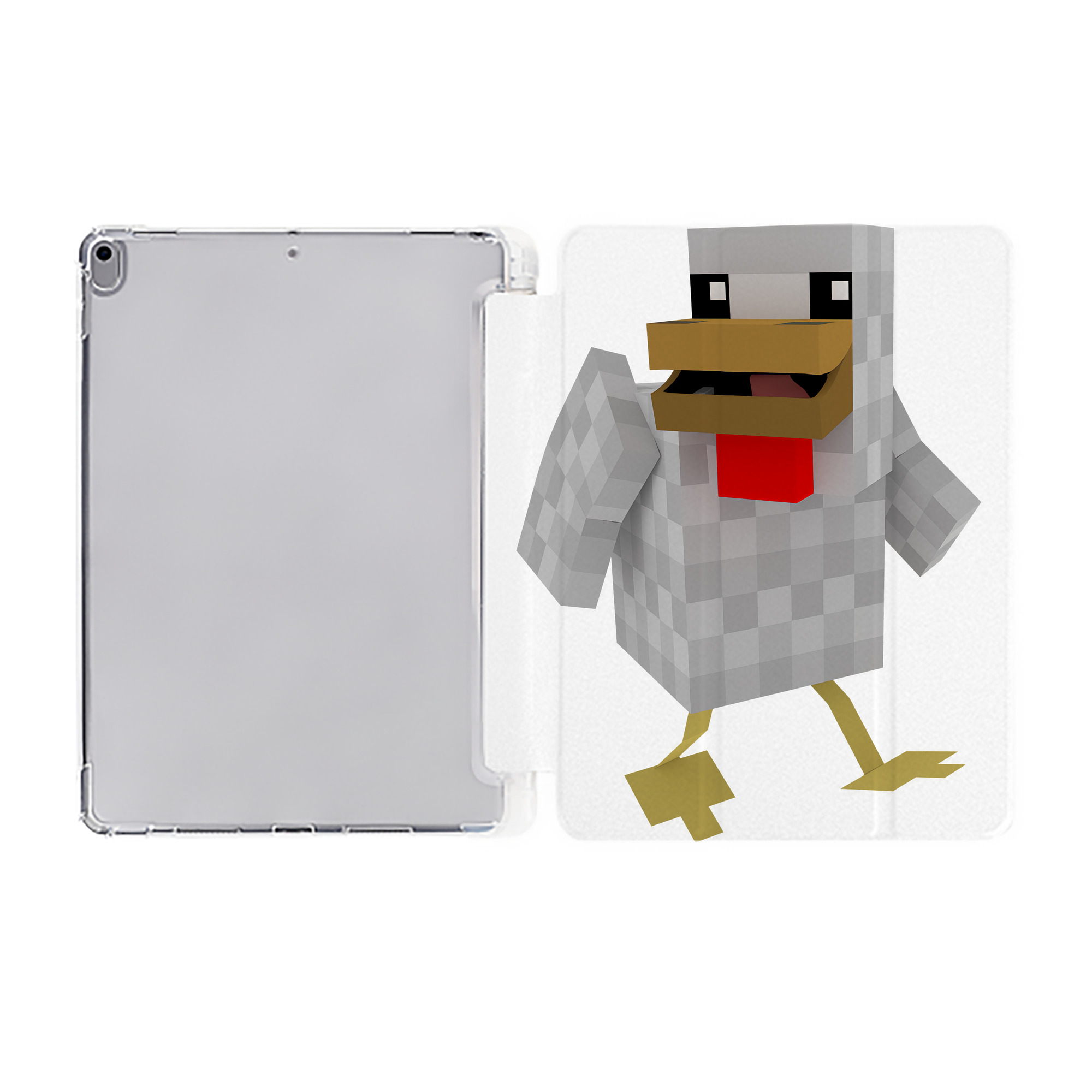 （画像用） マインクラフト ブロックの世界 Minecraft MC Block world IPad ケース ペン収納付き 三つ折りスタンド PUレザー×シリコン 対応機種9.5/10.5/10.9インチ